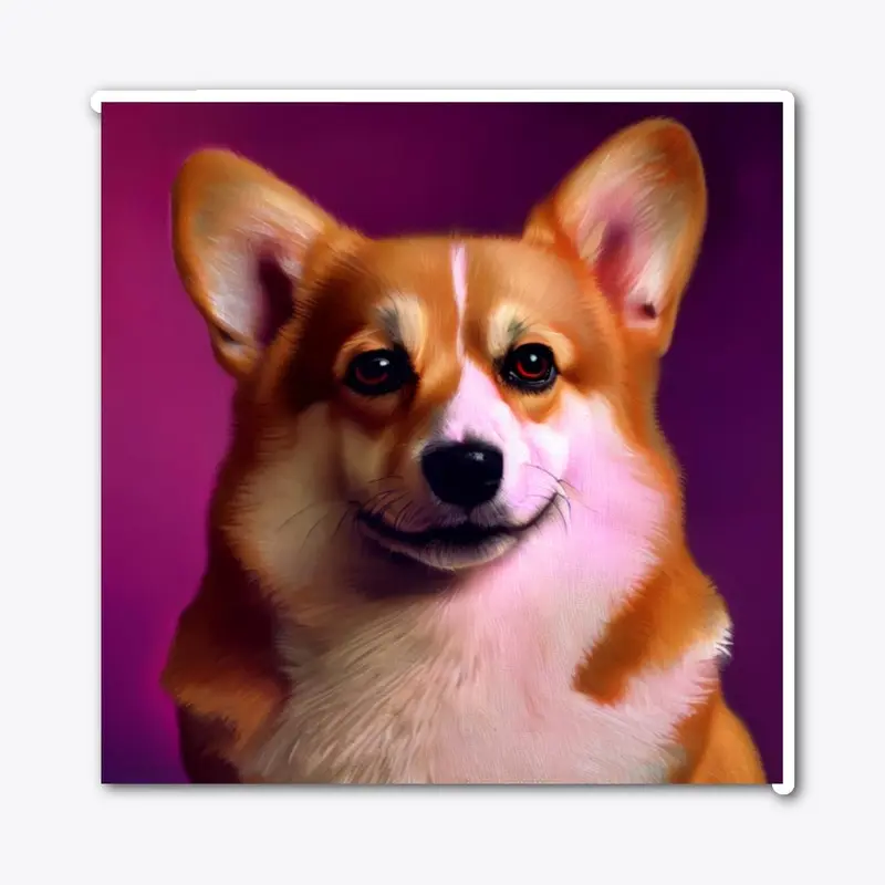 Magenta Renaissance: Enchanting Corgi